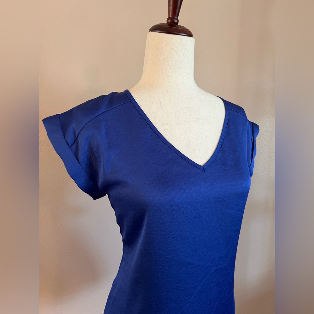 Express satin top, Size Small, royal blue